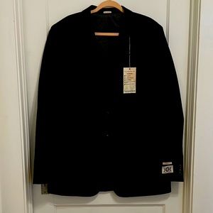 Joe Joseph Abboud Two Button Nior Black 100% Wool 44XL Slim Fit New with Tags